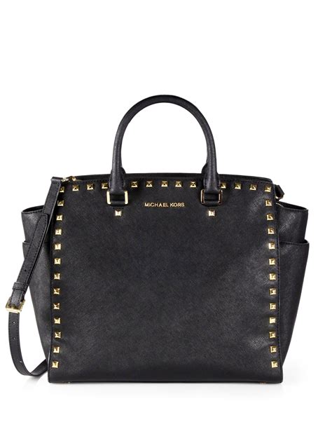 michael kors black studded bag